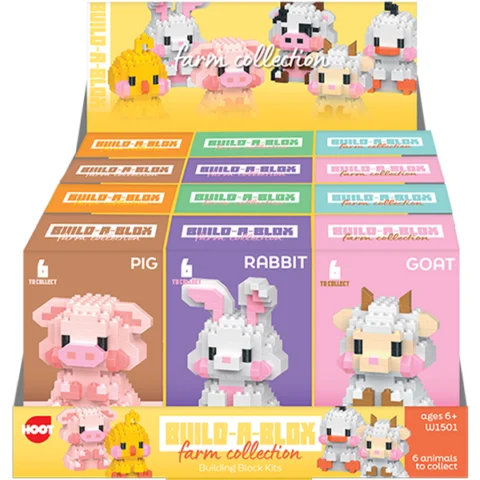 Hoot Build-A-Box Farm Collection Building Block Kits Assorted