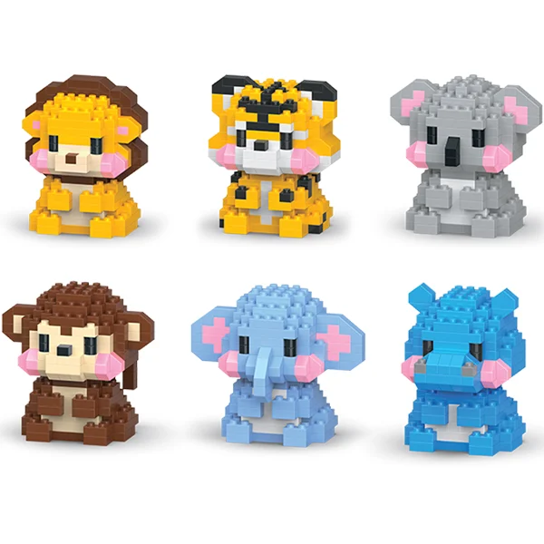 Hoot Build-A-Box Safari Collection Building Block Kits Assorted