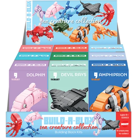 Hoot Build-A-Box Sea Animal Collection Building Block Kits Assorted