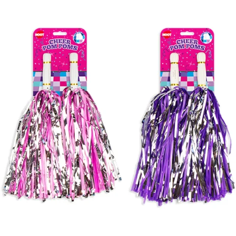 Hoot Cheerleading Pom Poms 2 Pack Assorted Colours