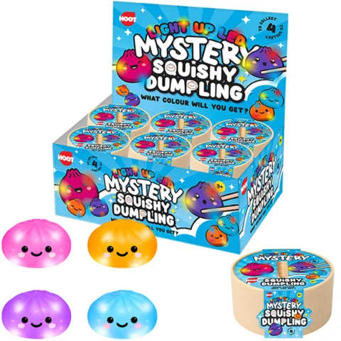 Hoot Colourful LED Mystery Squishy Dumpling Squish Toy 8.5cm Assorted Colours