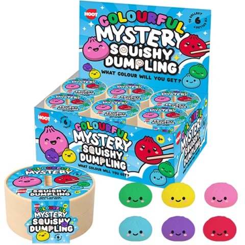 Hoot Colourful Mystery Squishy Dumpling Squish Toy 8.5cm Assorted Colours