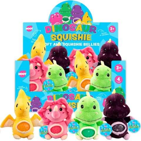 Hoot Dinosaur Squishie Jelly Belly Plush Toys Assorted