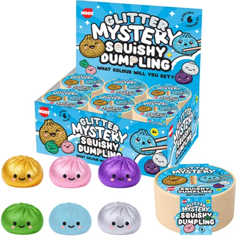 Hoot Glitter Mystery Squishy Dumpling Squish Toy 8.2cm Assorted Colours