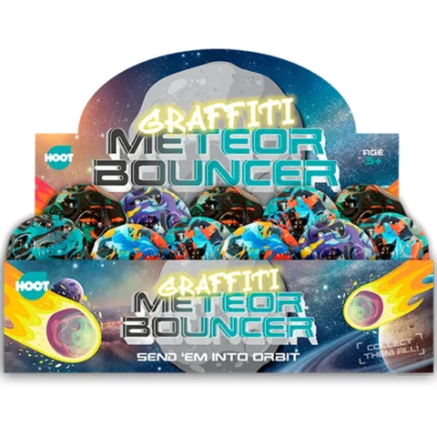 Hoot Graffiti Meteor Bouncy Ball 6cm Assorted Colours