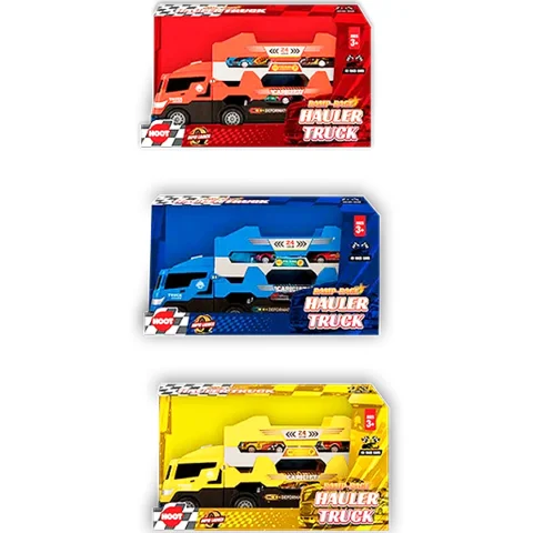 Hoot Hauler Truck & Race Cars Catapult Vehicle Set 5pc Assorted Colours