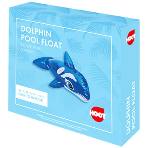 Hoot Inflatable Dolphin Pool Float 56" X 32" X 24"