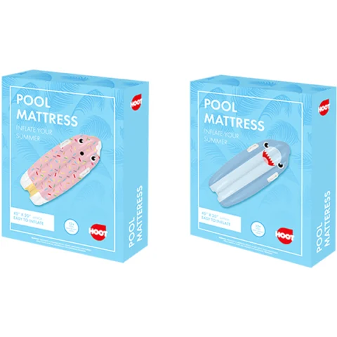 Hoot Inflatable Pool Mattress 45" X 20" Assorted