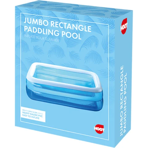 Hoot Jumbo Rectangular Paddling Pool 2m X 1.5m X 0.46m