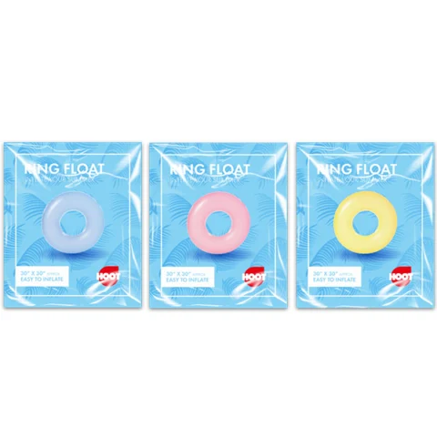 Hoot Kids Inflatable Ring Float Pool Toy 30" Assorted Colours