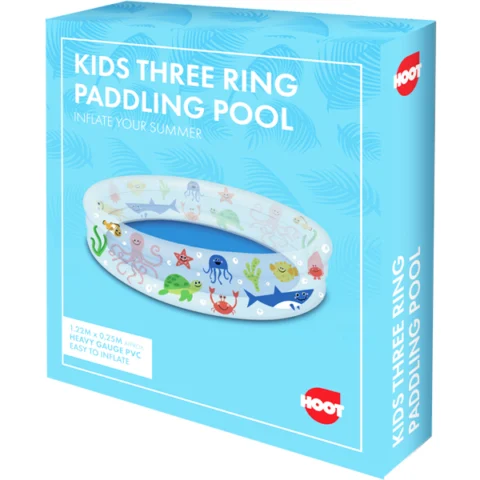 Hoot Kids Three Ring PVC Sea-Life Paddling Pool 1.22m X 0.25m