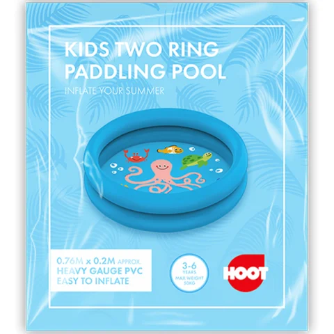 Hoot Kids Two-Ring Sea Animal Paddling Pool 76cm X 20cm