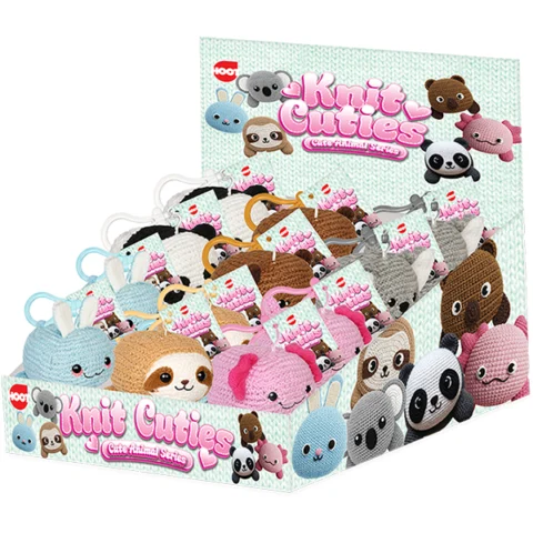 Hoot Knit Cuties Animal Keyring 10cm Assorted
