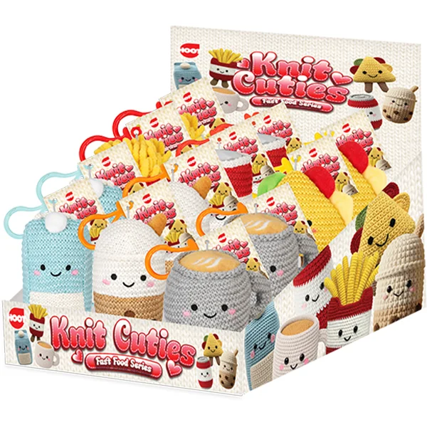 Hoot Knit Cuties Fast Food Keyring 10cm Assorted