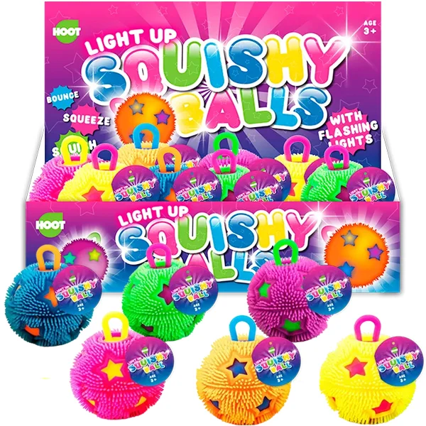 Hoot Light-Up Squishy Bouncing Ball Toy 6.5cm Assorted Colours