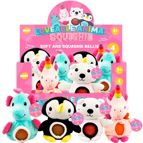 Hoot Loveable Animal Squishie Jelly Belly Plush Toys Assorted