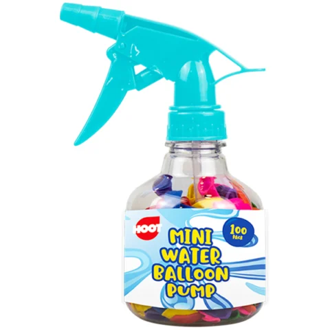Hoot Mini Water Balloon Pump With Waterbombs 100 Pack