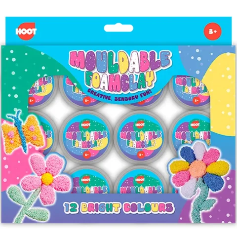 Hoot Mouldable Foam Snowflake Clay Assorted Colours