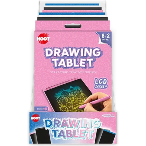 Hoot Multicolour LCD Screen Drawing Tablet 8.2" Assorted Colours