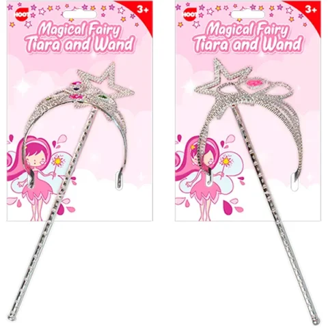Hoot Sparkly Tiara & Wand Dress-Up Set Assorted
