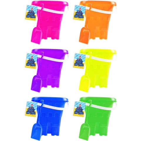 Hoot Square Castle Bucket & Spade Set Assorted Colours