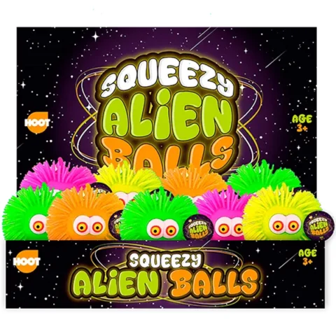 Hoot Squeezy Alien Balls Squish Toy 9cm Assorted Colours