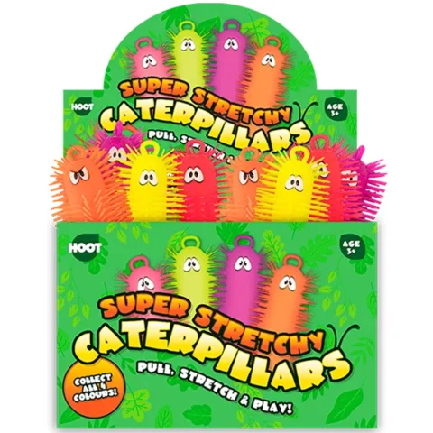 Hoot Super Stretchy Caterpillar Squishy Toy 21cm Assorted Colours