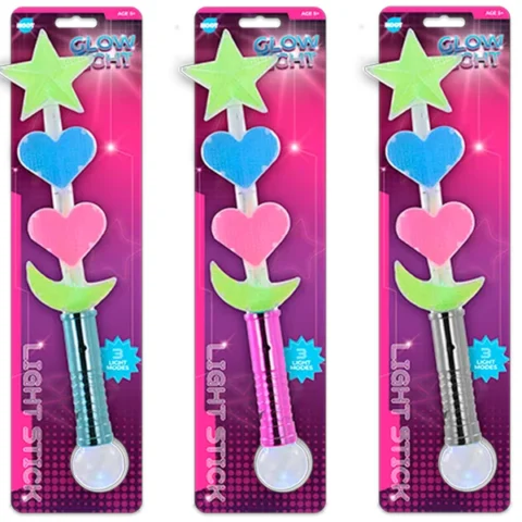 Hoot Three Mode LED Shape Light Stick 38cm Assorted Colours