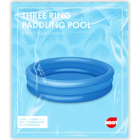 Hoot Three Ring PVC Paddling Pool 1.14m X 0.25m