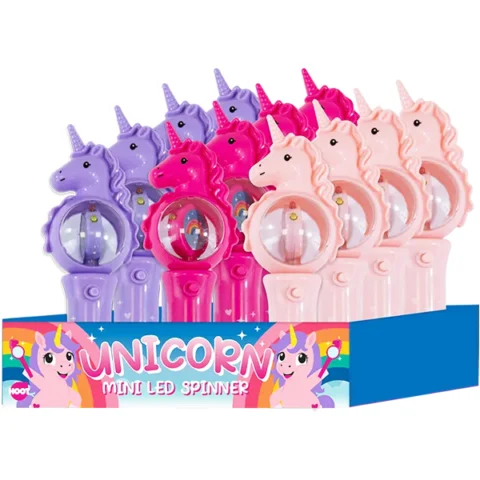 Hoot Unicorn Mini LED Spinner Assorted Colours