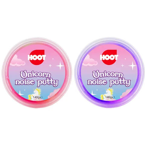 Hoot Unicorn Rainbow Noise Putty Assorted Colours