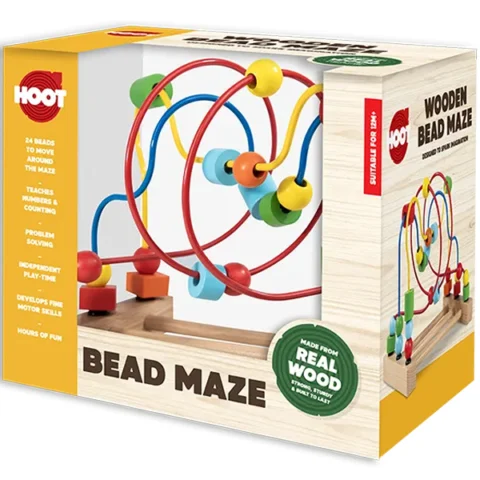 Hoot Wooden 24-Bead Maze Toy