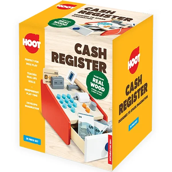 Hoot Wooden Cash Register Play Set 36pc