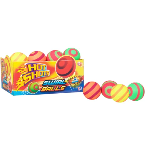 Hot Shots High Bounce Swirl Balls Assorted Colours