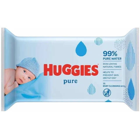 Huggies Pure Baby Cleansing Wipes 72 Pack