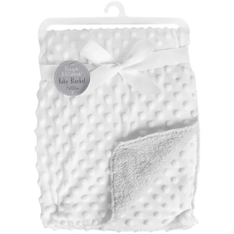 Hugs & Kisses Bubble Mink Sherpa Cream Baby Blanket