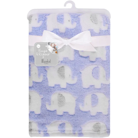 Hugs & Kisses Elephant Baby Blanket 70cm X 90cm