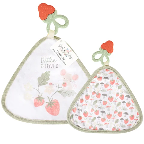 Hugs & Kisses Garden Tales Strawberry Baby Teether Comforter 20cm X 22cm
