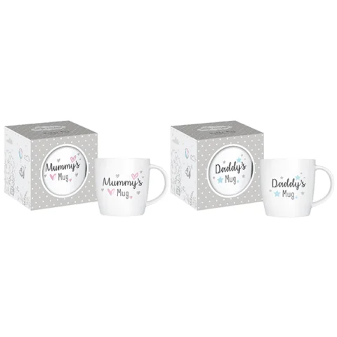 Hugs & Kisses Mummy's & Daddy's New Bone China Mugs