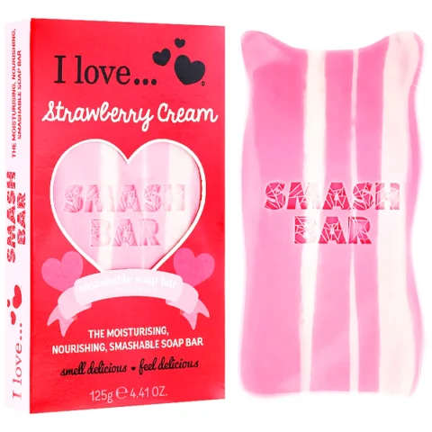 I Love Strawberry Cream Smashable Soap Bar 125G