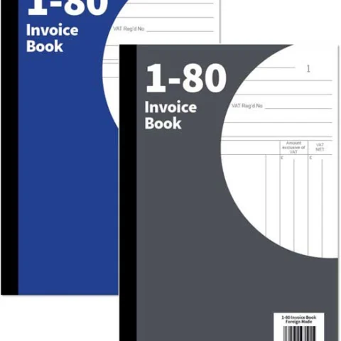 Invoice Book 1-80 Pages 2 Assorted Colours