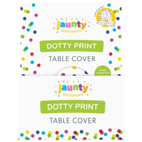 Jaunty Dotty Print Plastic Table Cover 1.8m X 1.4m
