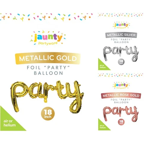 Jaunty Metallic Foil Party Balloon 18" Assorted Colours
