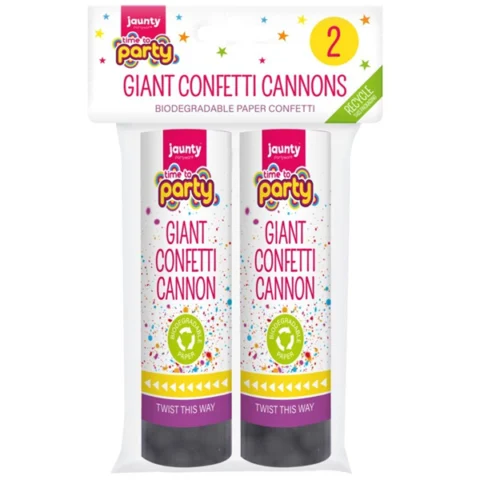 Jaunty Partyware Giant Confetti Cannons 2 Pack