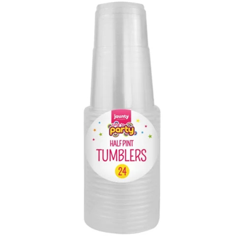Jaunty Partyware Plastic Half Pint Tumblers 24 Pack