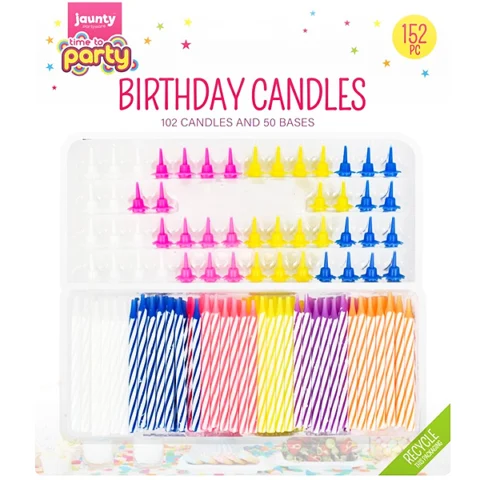 Jaunty Time To Party Candle Cake Decorations 152 Pieces