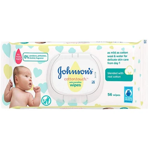 Johnson's Cotton Touch Extra Sensitive Wipes 56pc