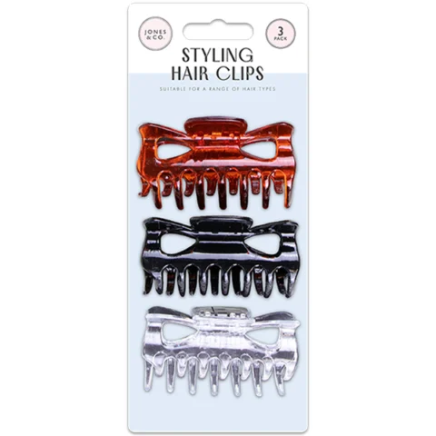 Jones & Co Claw Styling Hair Clips 3 Pack