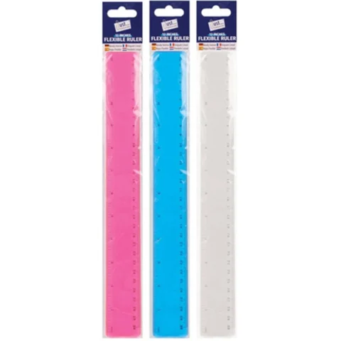 Just Stationery 12" Flexible Ruler Assorted Colours