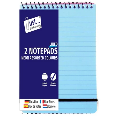 Just Stationery 2 Neon PVC Note Books 40 Sheets